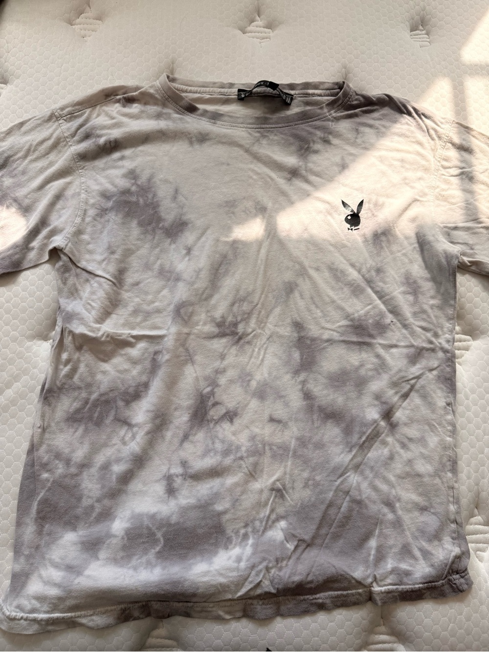 Missguided+ Men's Tie-Dye Short Sleeve Tee in Light Gray